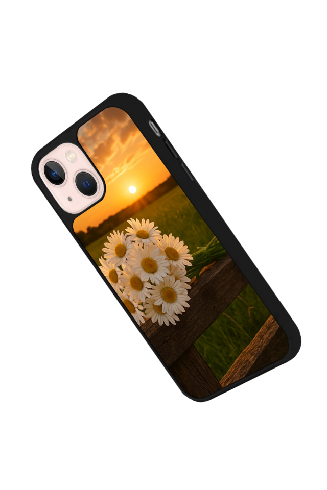 iPhone 13/14 Uyumlu Cicek Tasarımlı Glossy Premium Kılıf
