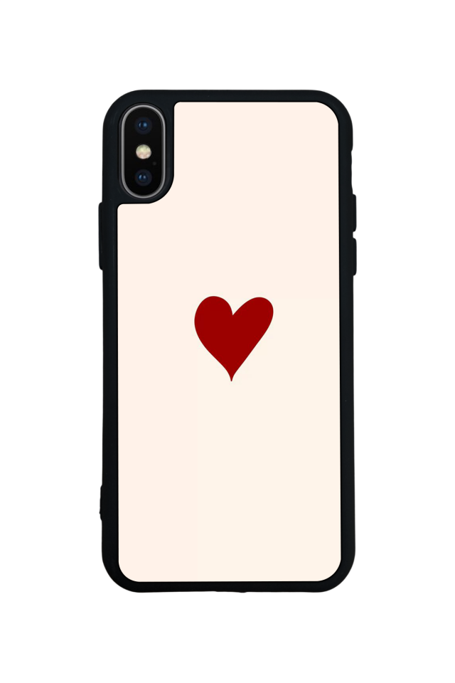 iPhone X/ XS Uyumlu Kalp Love Tasarımlı Glossy Premium Kılıf