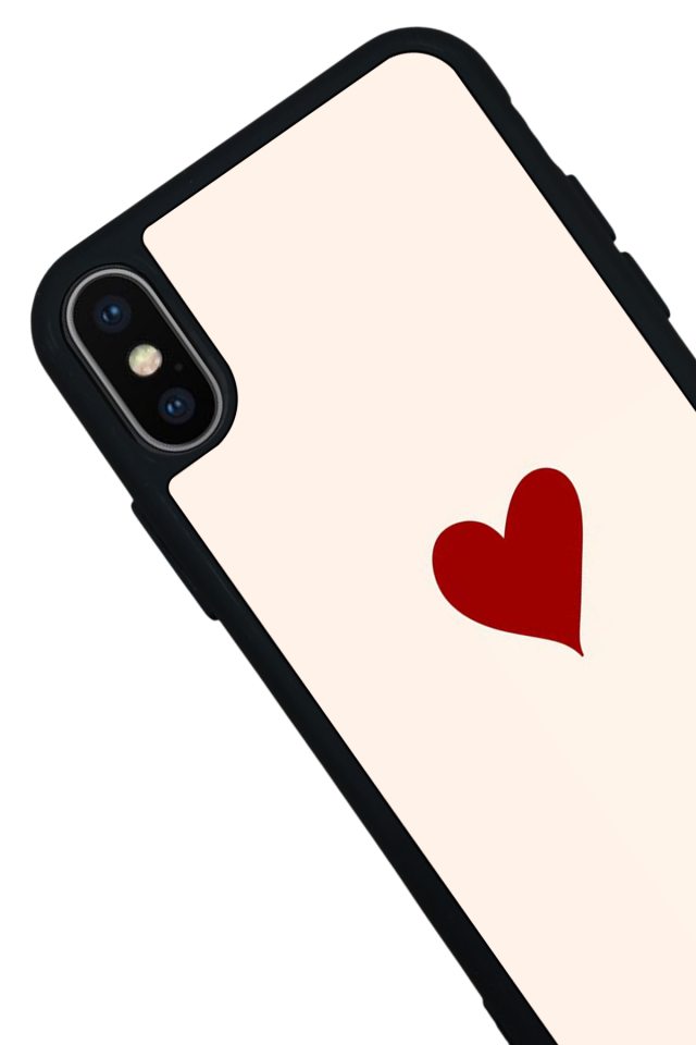 iPhone X/ XS Uyumlu Kalp Love Tasarımlı Glossy Premium Kılıf