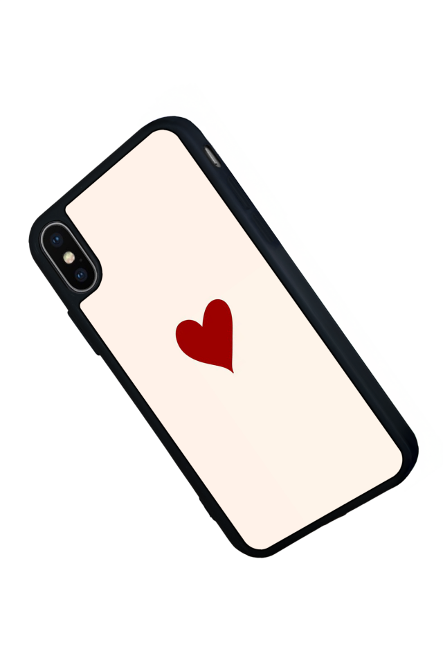 iPhone X/ XS Uyumlu Kalp Love Tasarımlı Glossy Premium Kılıf