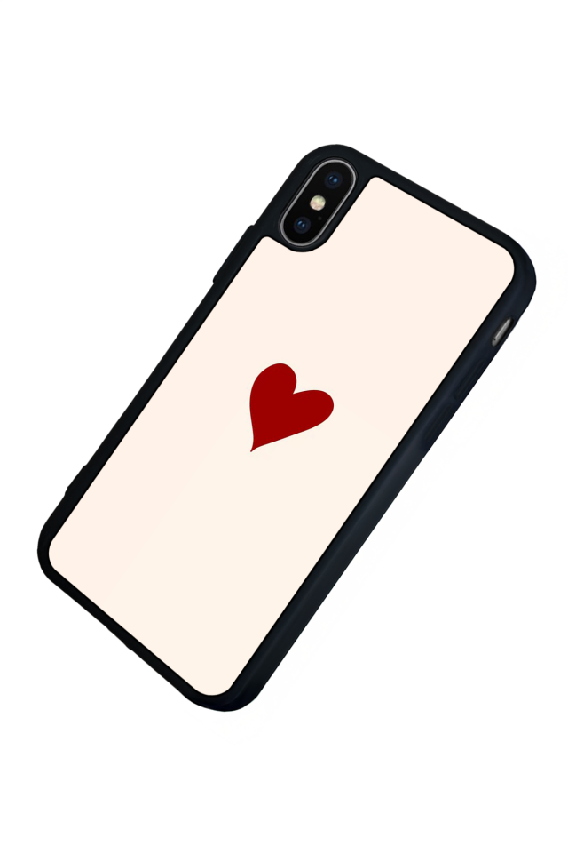 iPhone X/ XS Uyumlu Kalp Love Tasarımlı Glossy Premium Kılıf