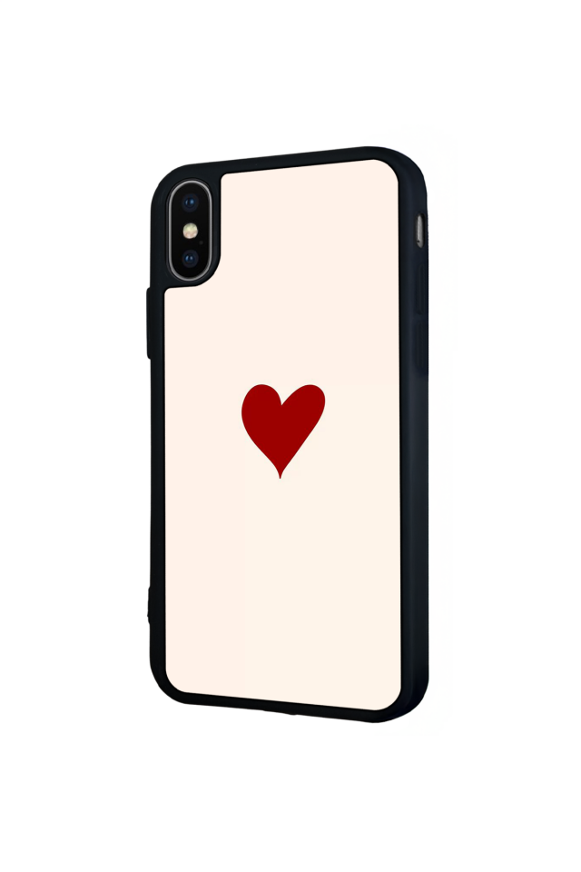 iPhone X/ XS Uyumlu Kalp Love Tasarımlı Glossy Premium Kılıf