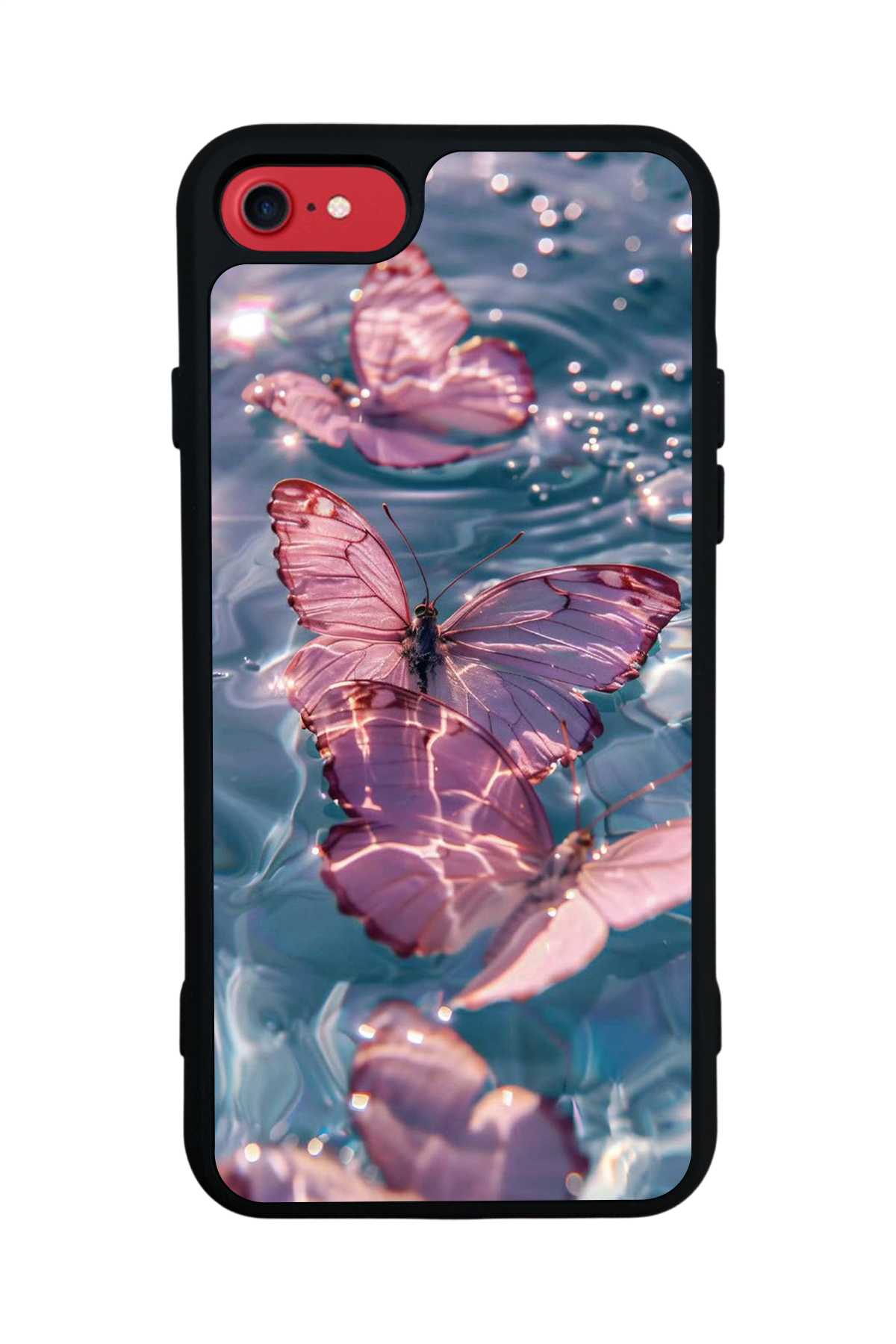 iPhone 8 Uyumlu Kelebek Tasarımlı Glossy Premium Kılıf