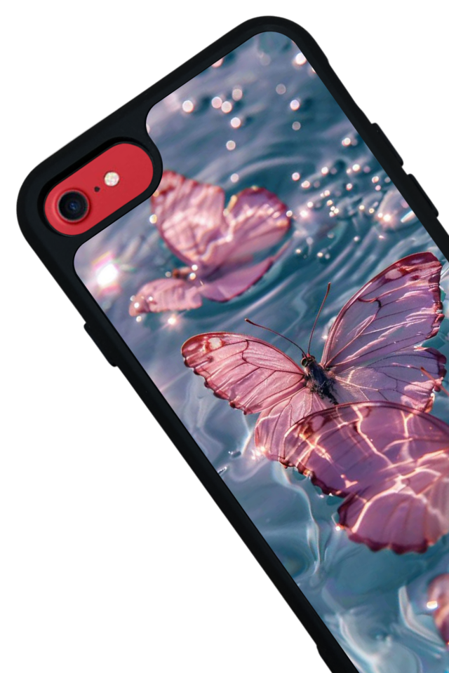 iPhone 8 Uyumlu Kelebek Tasarımlı Glossy Premium Kılıf