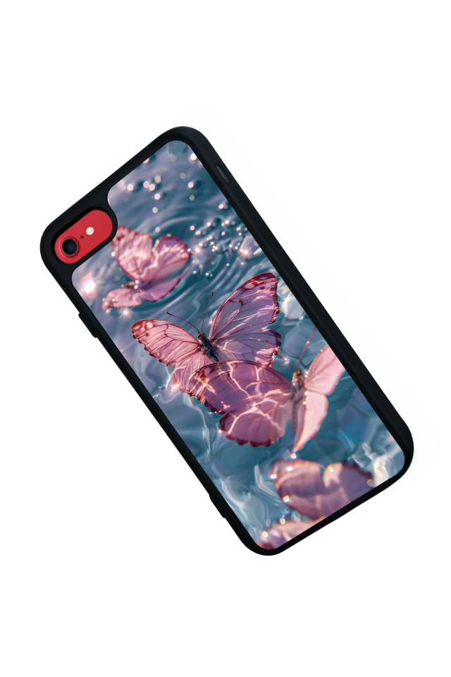 iPhone 8 Uyumlu Kelebek Tasarımlı Glossy Premium Kılıf