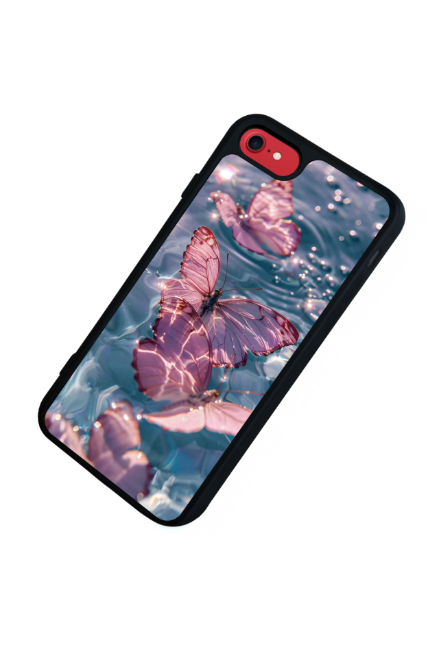 iPhone 8 Uyumlu Kelebek Tasarımlı Glossy Premium Kılıf