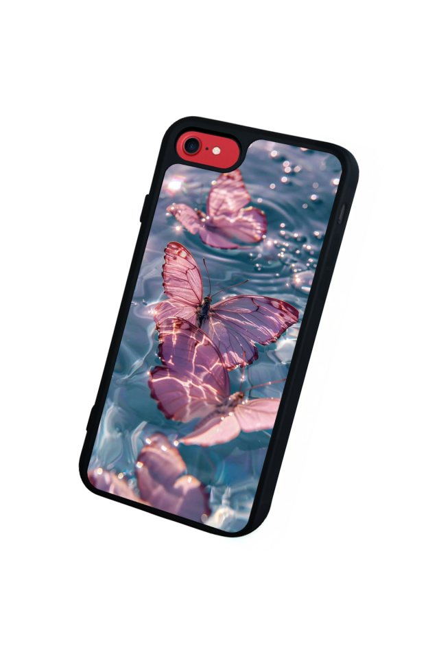 iPhone 8 Uyumlu Kelebek Tasarımlı Glossy Premium Kılıf