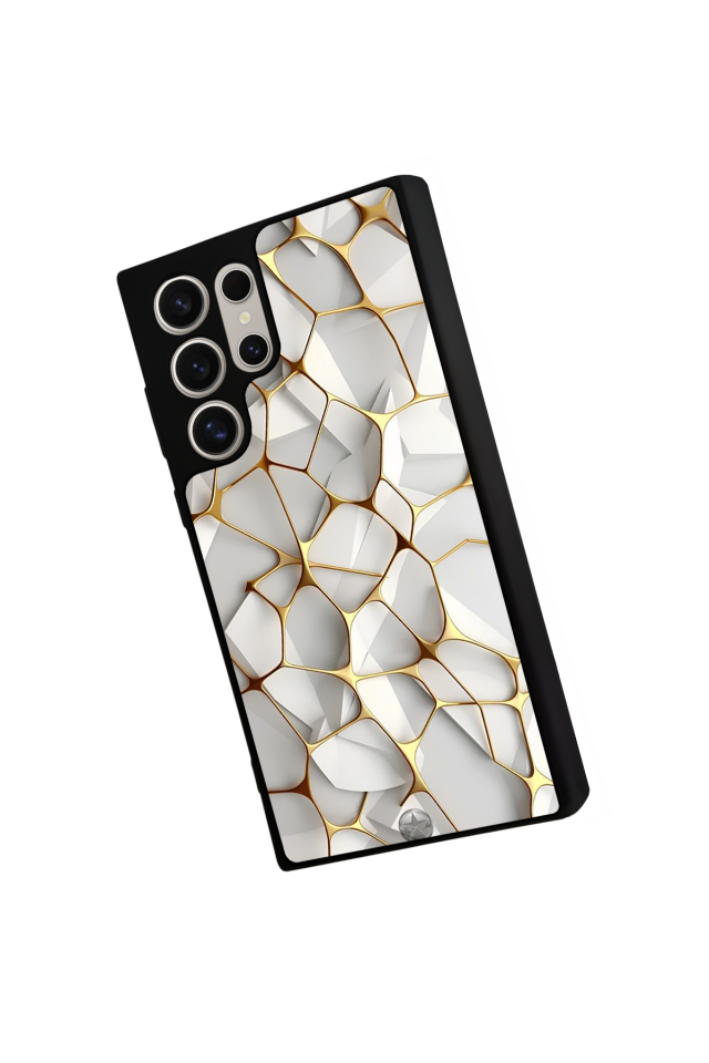 Samsung Galaxy S23 Ultra Uyumlu Mermer Marble Tasarımlı Glossy Premium Kılıf