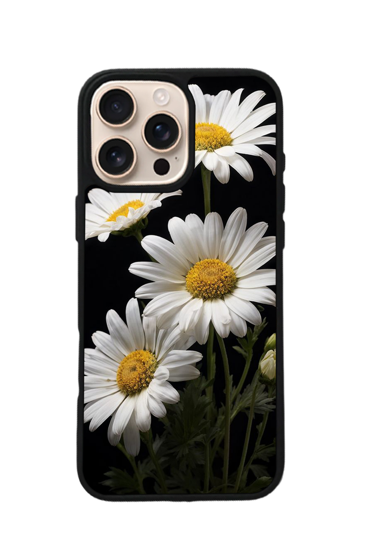 iPhone 15 Pro Uyumlu Papatya Tasarımlı Glossy Premium Kılıf