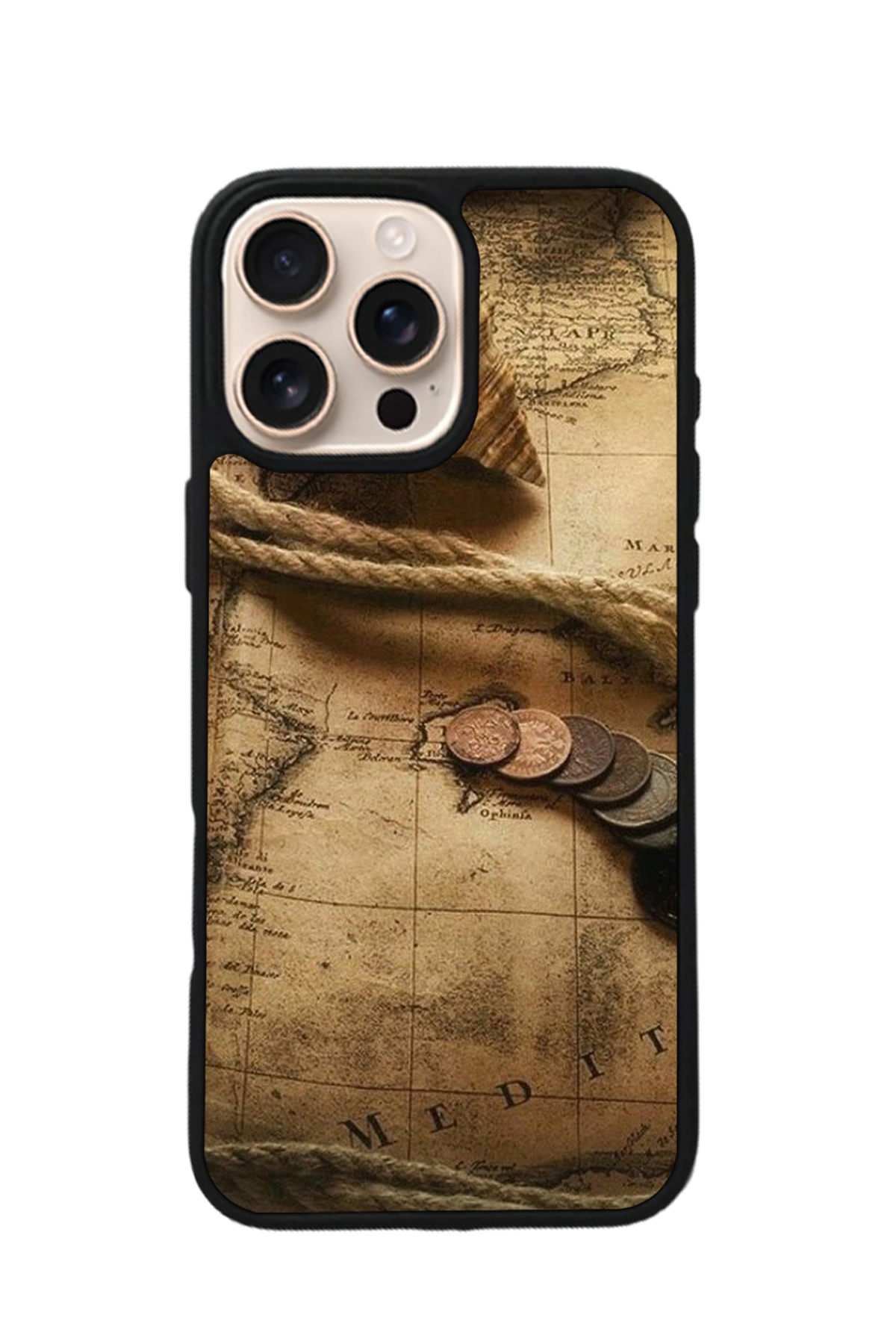 iPhone 15 Pro Max Uyumlu Pusula Tasarımlı Glossy Premium Kılıf