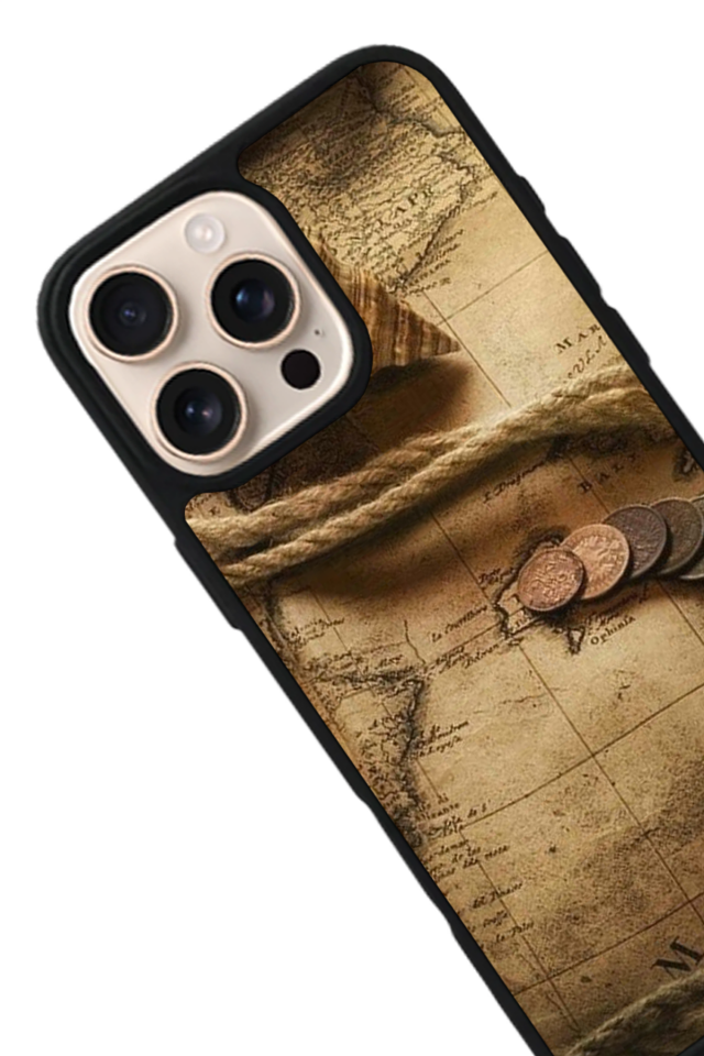 iPhone 15 Pro Max Uyumlu Pusula Tasarımlı Glossy Premium Kılıf