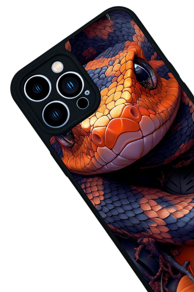 iPhone 13 Pro Max Uyumlu Yılan Tasarımlı Glossy Premium Kılıf