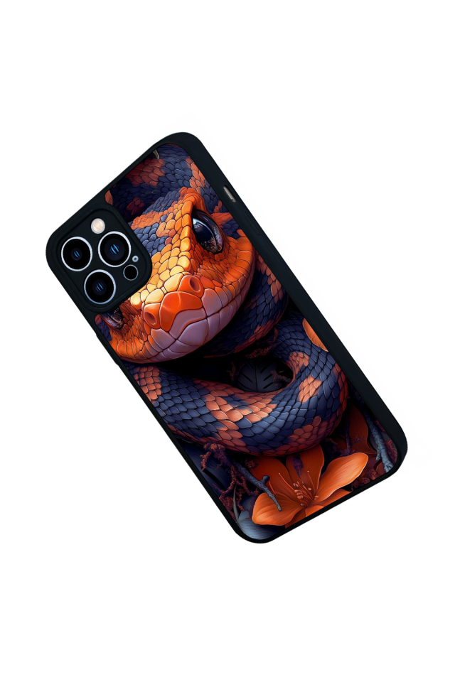 iPhone 13 Pro Max Uyumlu Yılan Tasarımlı Glossy Premium Kılıf