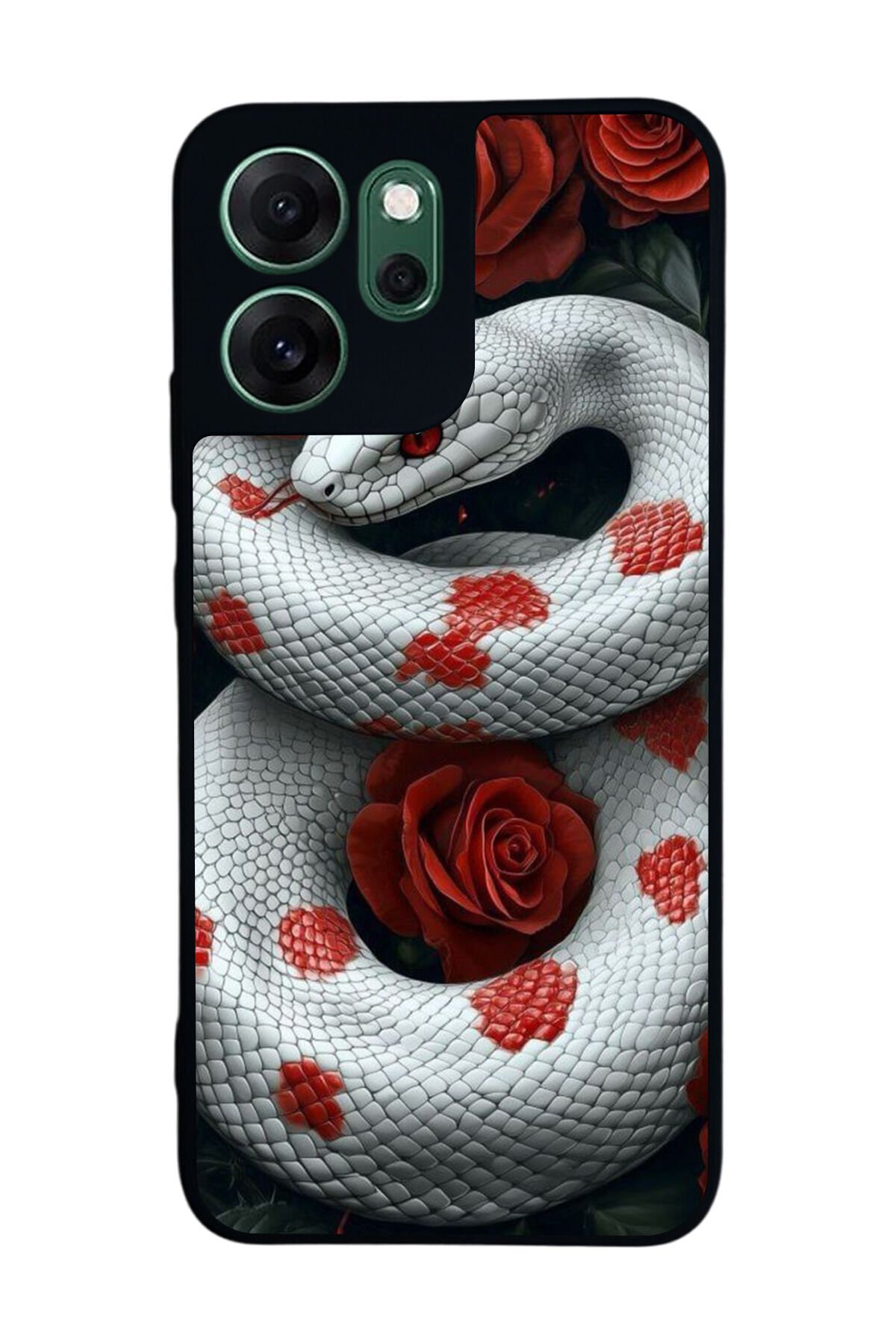 Oppo Reno 14F Uyumlu Yılan Tasarımlı Glossy Premium Kılıf