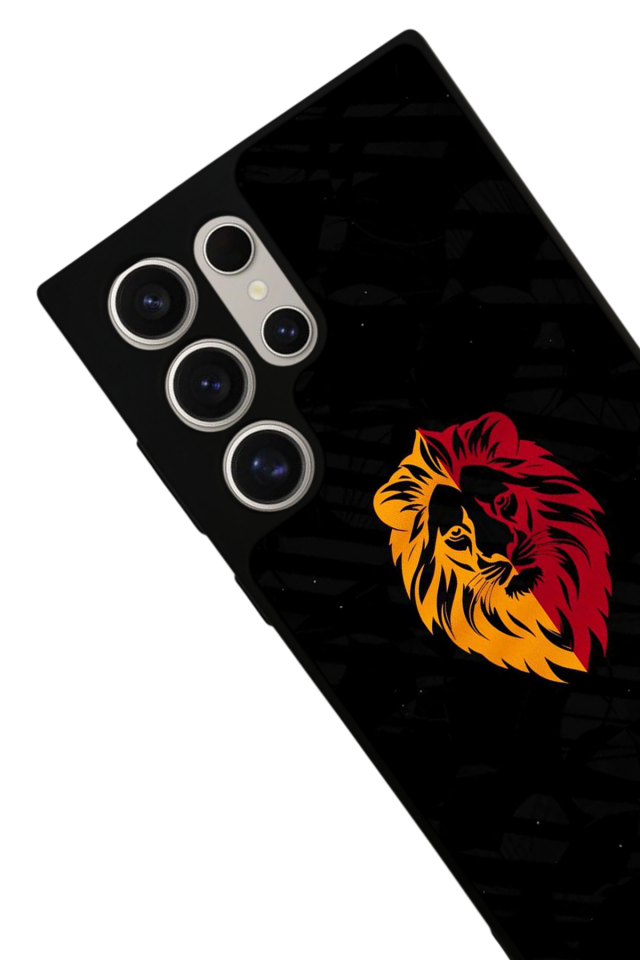 Samsung Galaxy S22 Ultra Uyumlu Aslan Tasarımlı Glossy Premium Kılıf