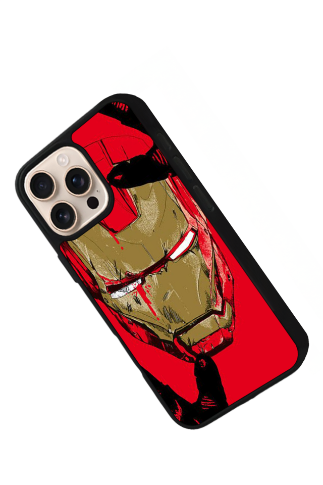 iPhone 14 Pro Uyumlu  Iron Man ( Demir Adam ) Tasarımlı Glossy Premium Kılıf