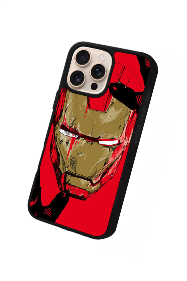 iPhone 14 Pro Uyumlu  Iron Man ( Demir Adam ) Tasarımlı Glossy Premium Kılıf
