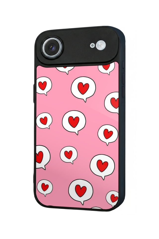 iPhone 17 Air Uyumlu Kalp Love Tasarımlı Glossy Premium Kılıf