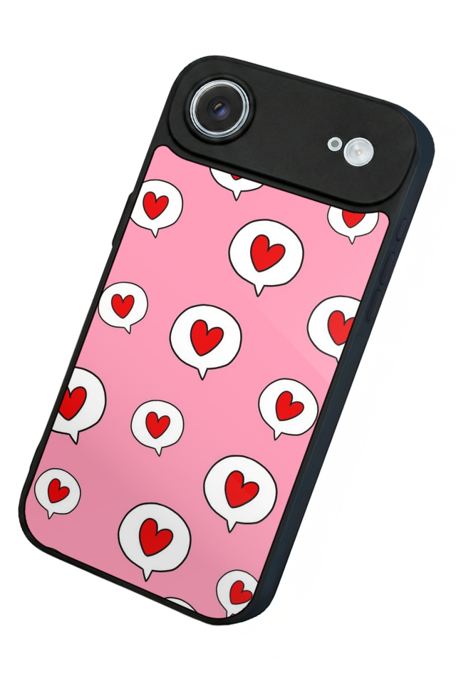 iPhone 17 Air Uyumlu Kalp Love Tasarımlı Glossy Premium Kılıf