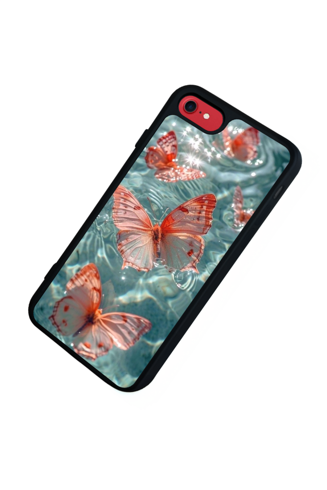 iPhone 8 Uyumlu Kelebek Tasarımlı Glossy Premium Kılıf