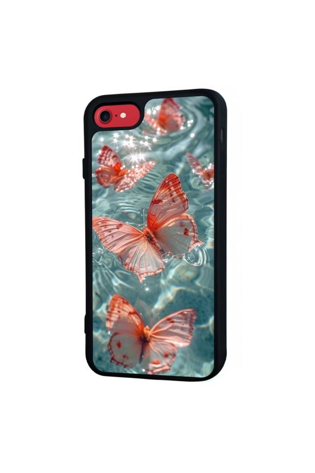 iPhone 8 Uyumlu Kelebek Tasarımlı Glossy Premium Kılıf