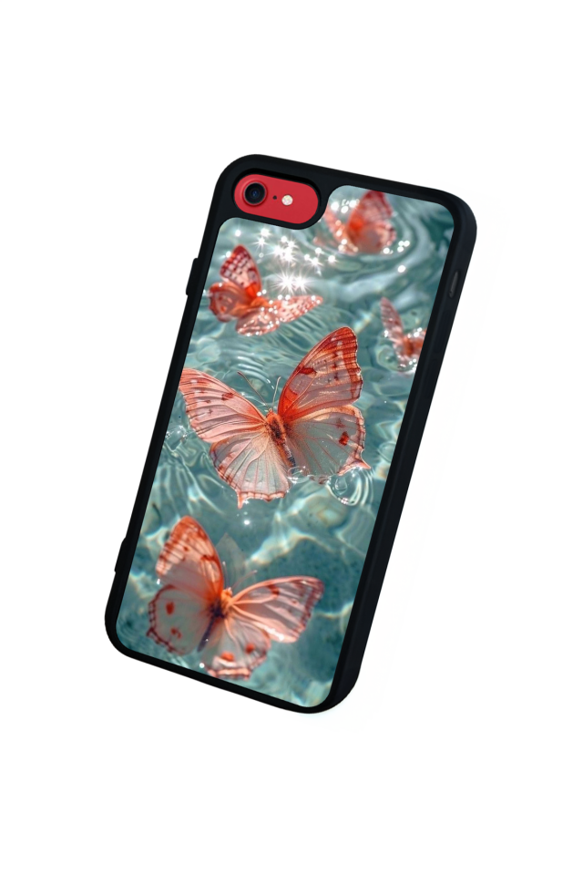 iPhone 8 Uyumlu Kelebek Tasarımlı Glossy Premium Kılıf