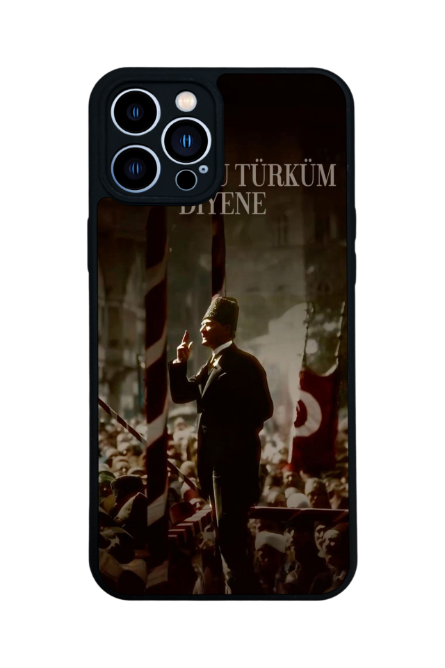 iPhone 12 Pro Max Uyumlu Mustafa Kemal Ataturk Tasarımlı Glossy Premium Kılıf