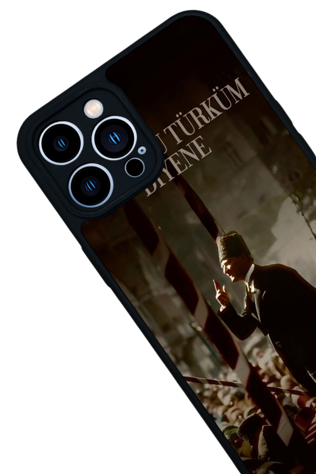 iPhone 12 Pro Max Uyumlu Mustafa Kemal Ataturk Tasarımlı Glossy Premium Kılıf