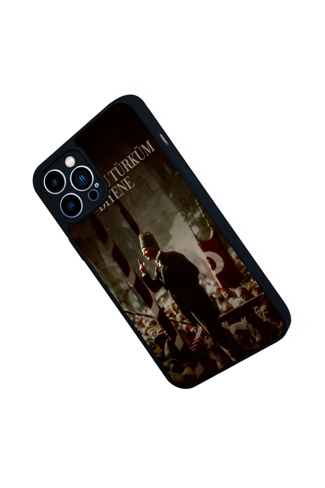 iPhone 12 Pro Max Uyumlu Mustafa Kemal Ataturk Tasarımlı Glossy Premium Kılıf
