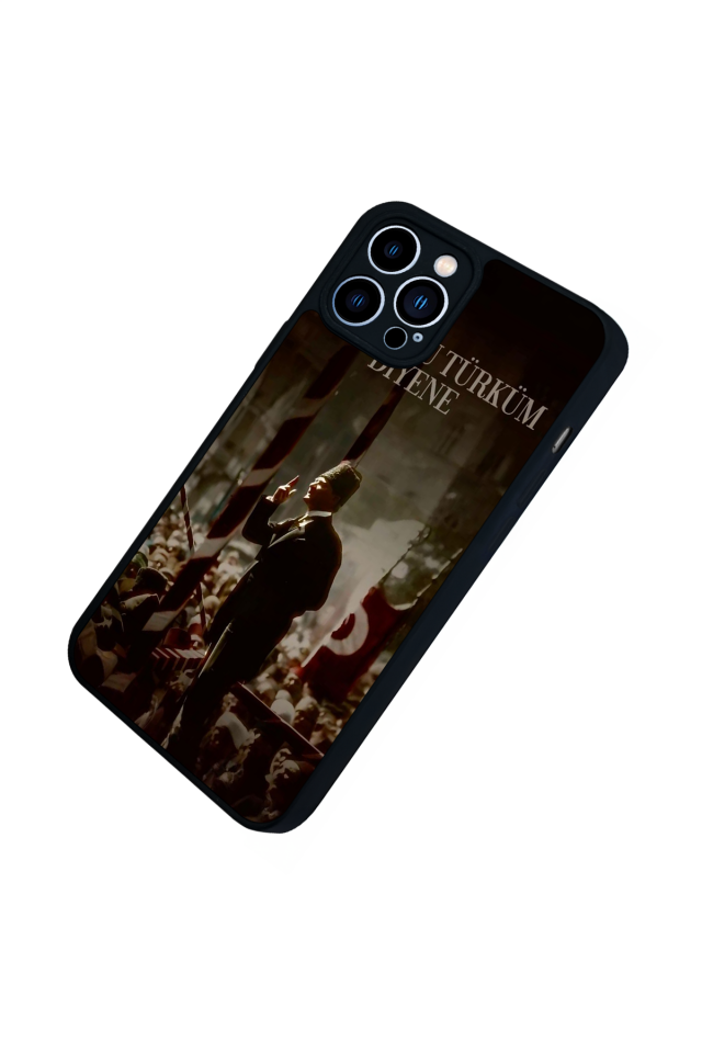 iPhone 12 Pro Max Uyumlu Mustafa Kemal Ataturk Tasarımlı Glossy Premium Kılıf