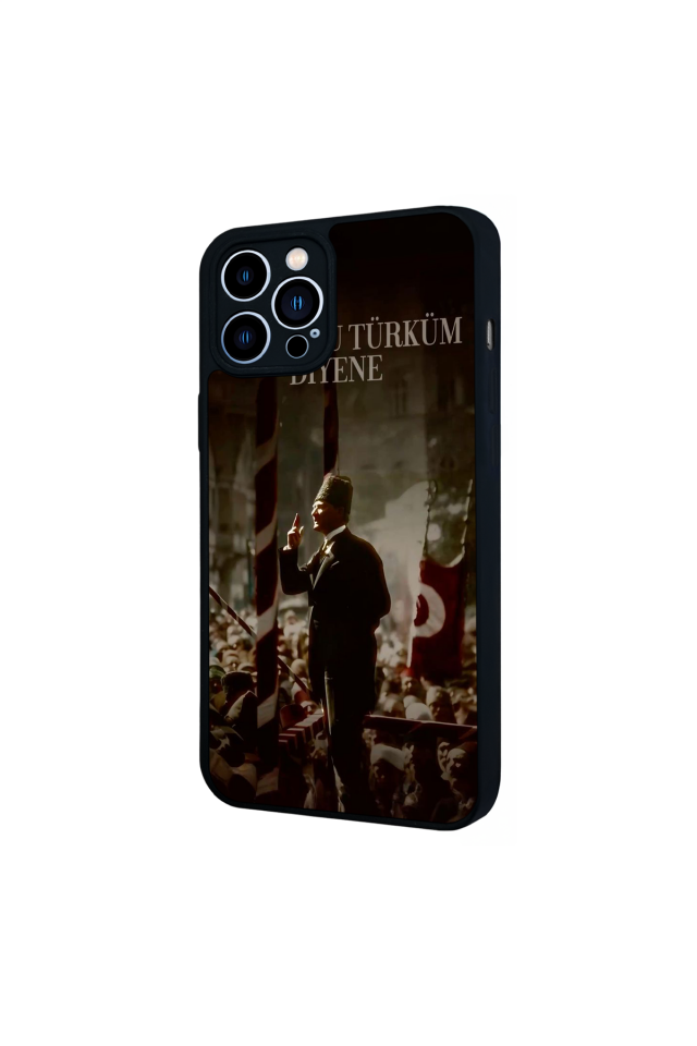 iPhone 12 Pro Max Uyumlu Mustafa Kemal Ataturk Tasarımlı Glossy Premium Kılıf