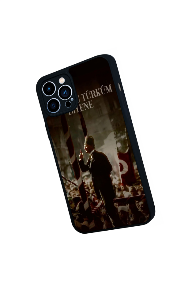 iPhone 12 Pro Max Uyumlu Mustafa Kemal Ataturk Tasarımlı Glossy Premium Kılıf