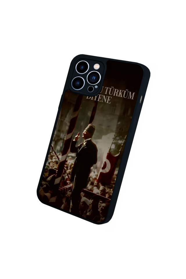 iPhone 12 Pro Max Uyumlu Mustafa Kemal Ataturk Tasarımlı Glossy Premium Kılıf