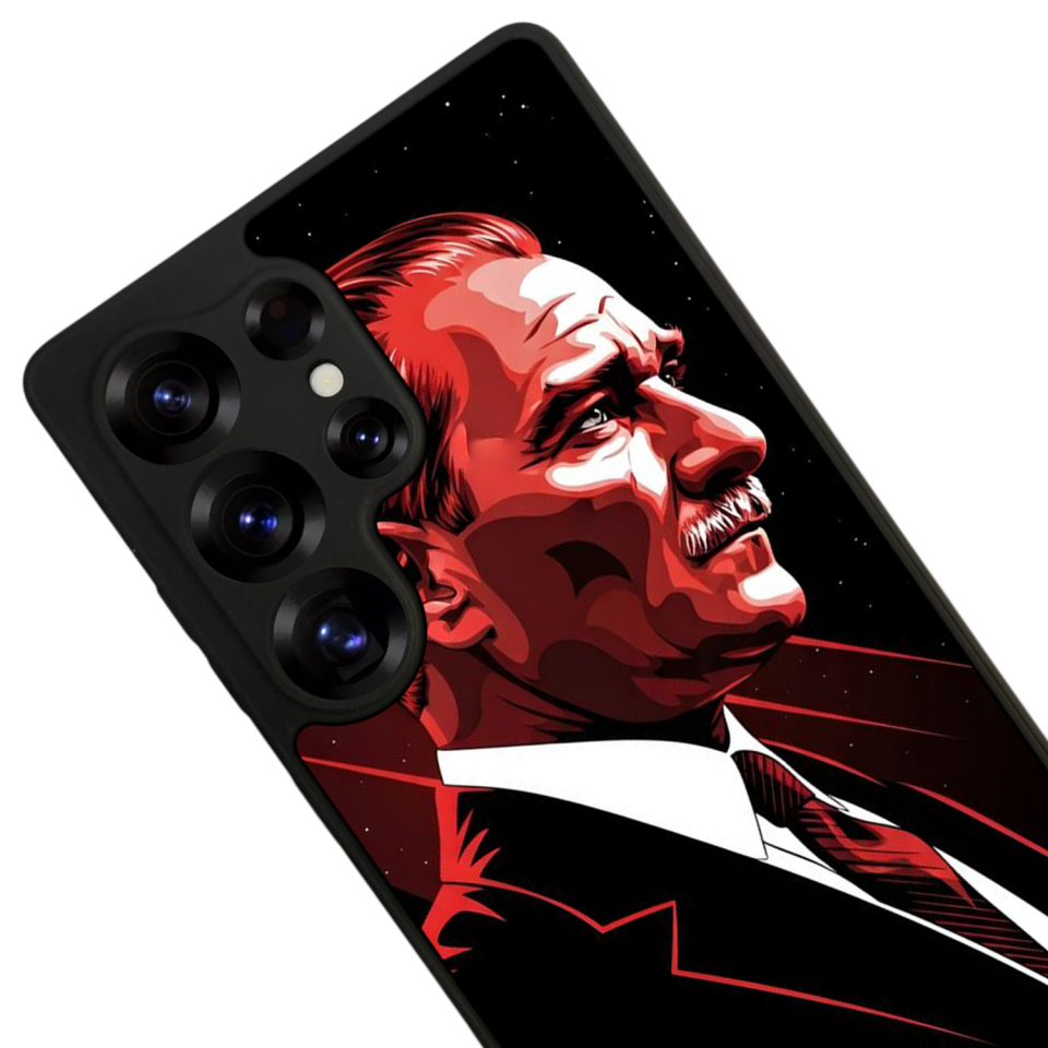Samsung Galaxy S25 Ultra Uyumlu Mustafa Kemal Ataturk Tasarımlı Glossy Premium Kılıf