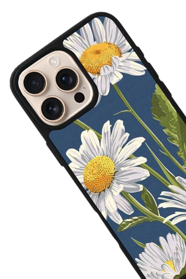 iPhone 15 Pro Uyumlu Papatya Tasarımlı Glossy Premium Kılıf