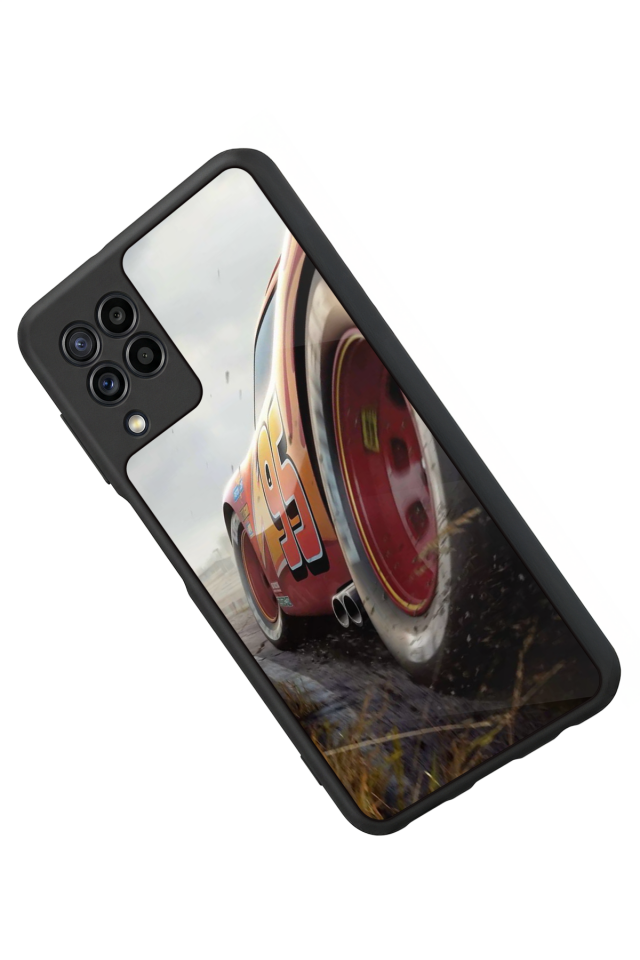 Samsung Galaxy M32 Uyumlu Şimsek McQueen Tasarımlı Glossy Premium Kılıf