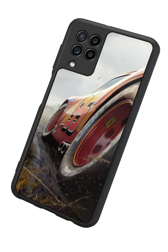 Samsung Galaxy M32 Uyumlu Şimsek McQueen Tasarımlı Glossy Premium Kılıf