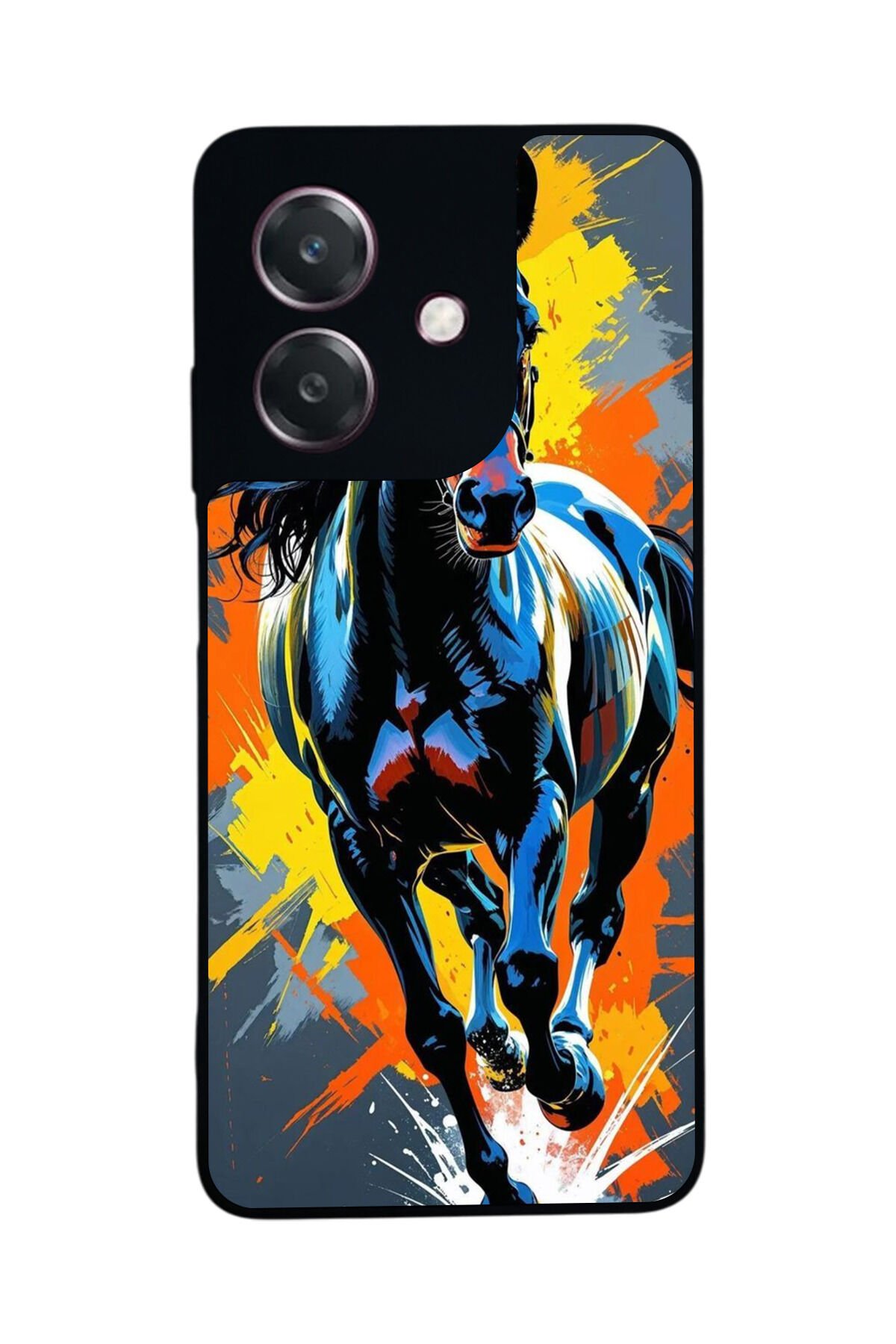 Oppo A3 5G Uyumlu At Horse Tasarımlı Glossy Premium Kılıf