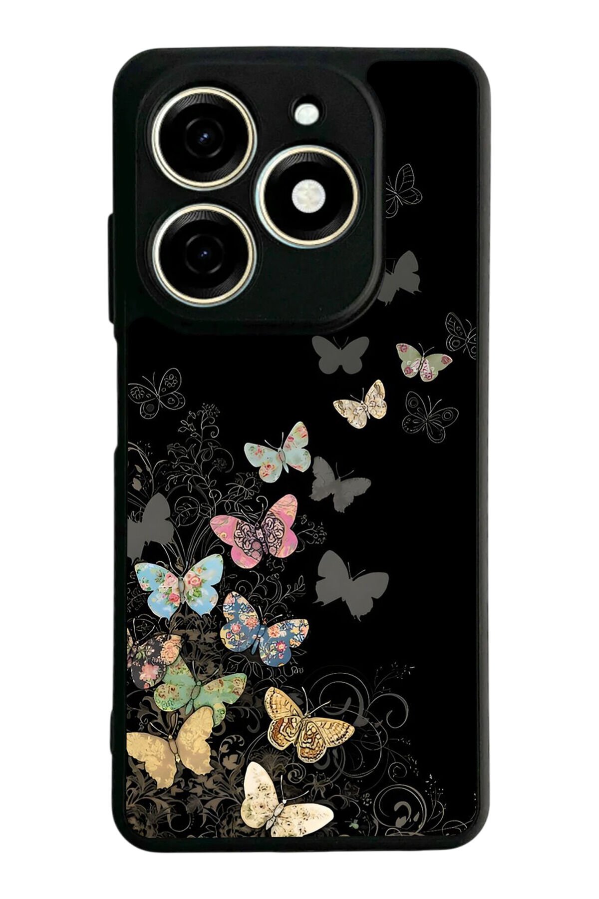 Tecno Spark 20/20C Uyumlu Kelebek Tasarımlı Glossy Premium Kılıf