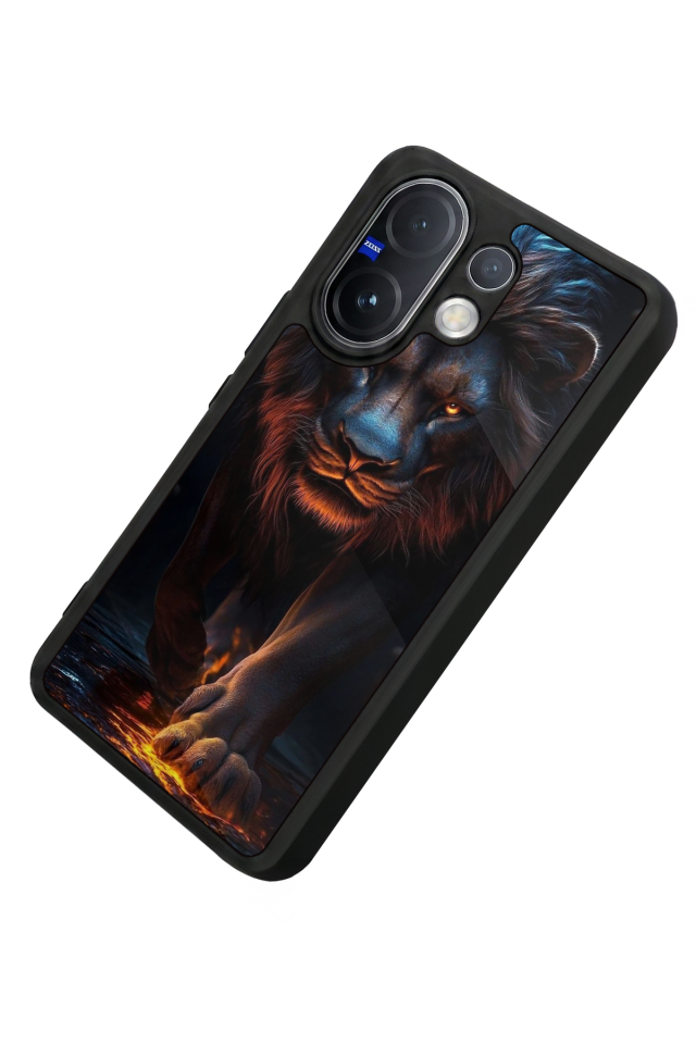 Vivo V60 Uyumlu Aslan Tasarımlı Glossy Premium Kılıf