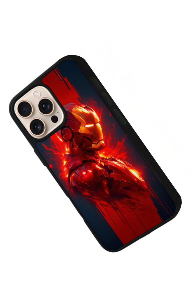 iPhone 14 Pro Uyumlu  Iron Man ( Demir Adam ) Tasarımlı Glossy Premium Kılıf