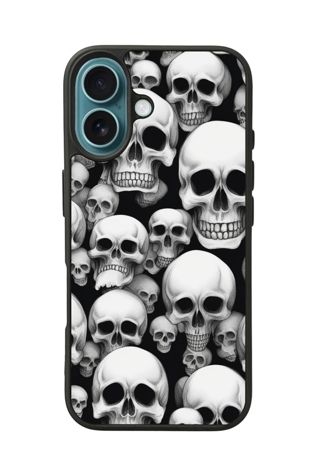 iPhone 16 Plus Uyumlu KuruKafa Tasarımlı Glossy Premium Kılıf