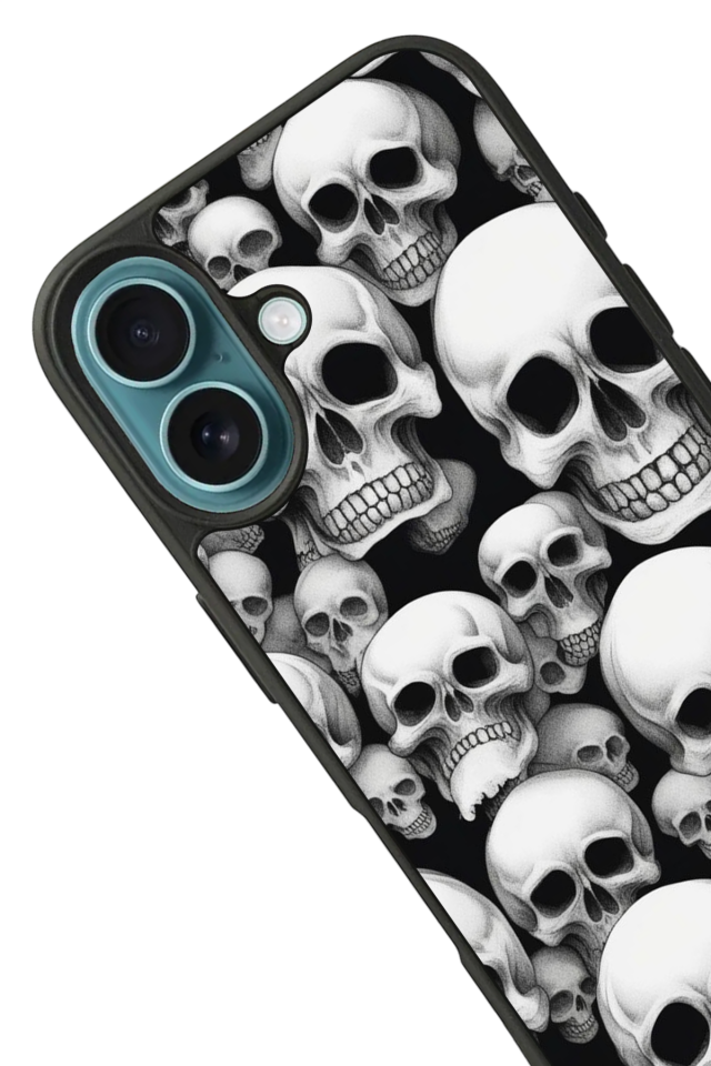 iPhone 16 Plus Uyumlu KuruKafa Tasarımlı Glossy Premium Kılıf