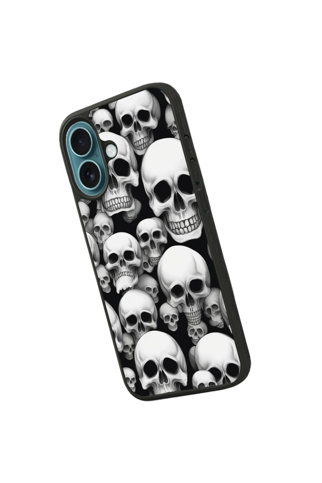 iPhone 16 Plus Uyumlu KuruKafa Tasarımlı Glossy Premium Kılıf