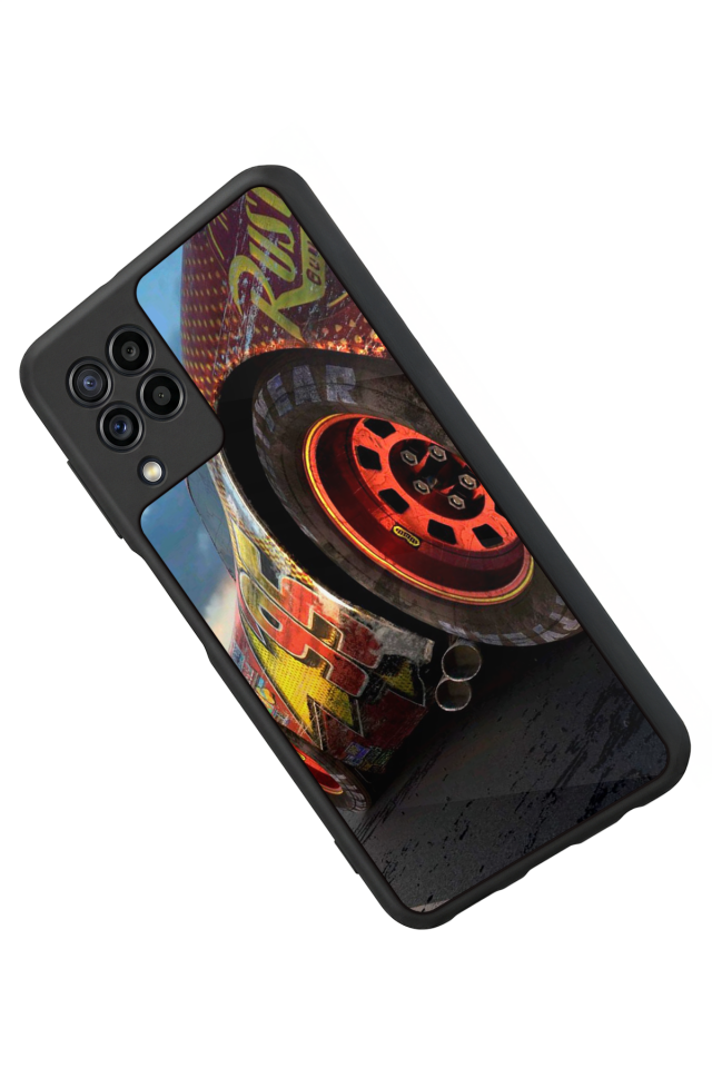 Samsung Galaxy M32 Uyumlu Şimsek McQueen Tasarımlı Glossy Premium Kılıf