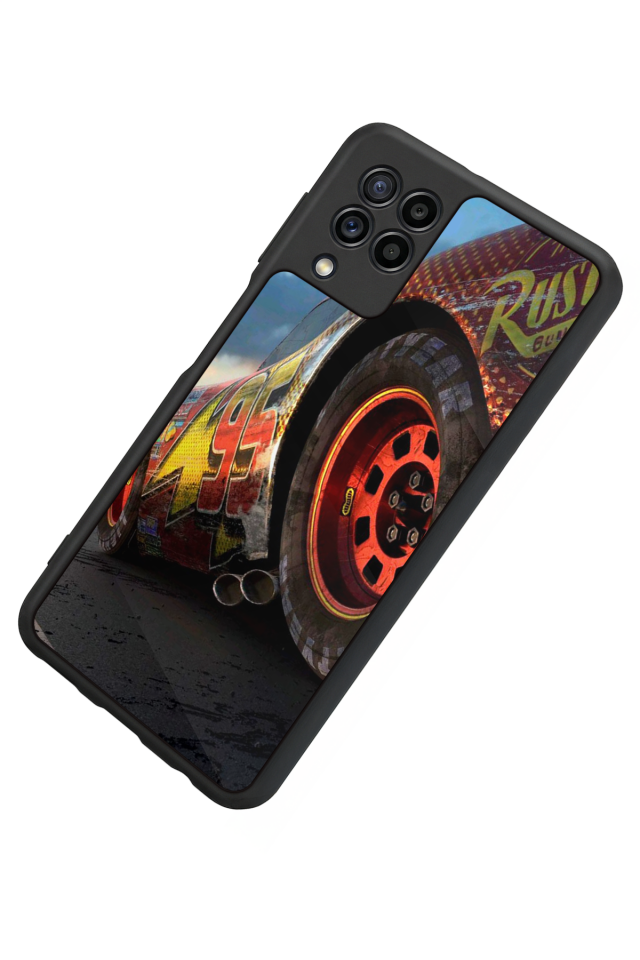 Samsung Galaxy M32 Uyumlu Şimsek McQueen Tasarımlı Glossy Premium Kılıf
