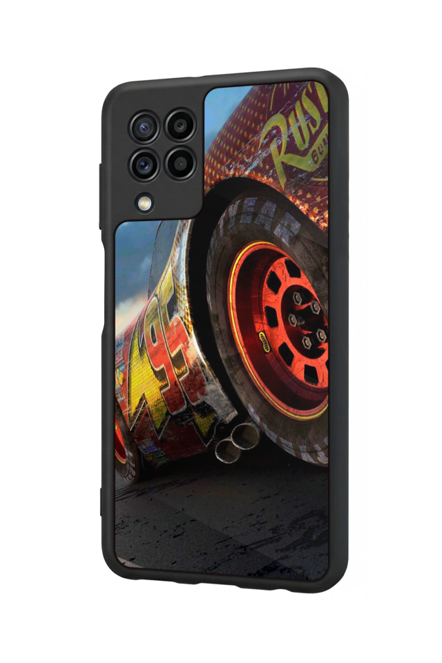 Samsung Galaxy M32 Uyumlu Şimsek McQueen Tasarımlı Glossy Premium Kılıf