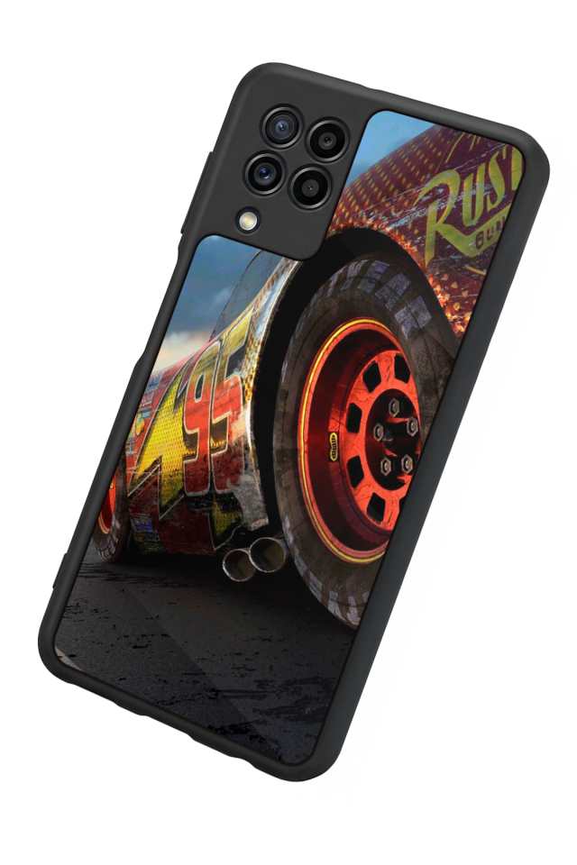 Samsung Galaxy M32 Uyumlu Şimsek McQueen Tasarımlı Glossy Premium Kılıf