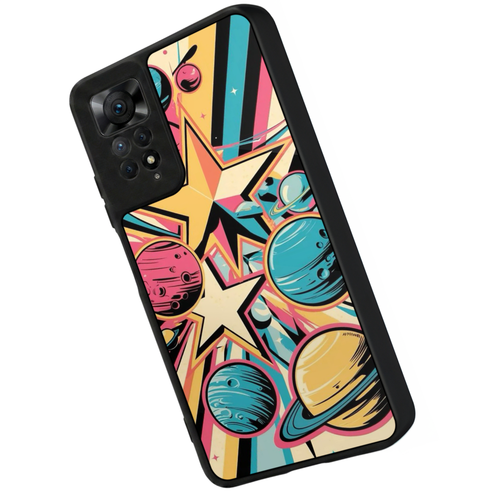 Xiaomi Redmi Note 11 Pro Uyumlu Uzay Tasarımlı Glossy Premium Kılıf