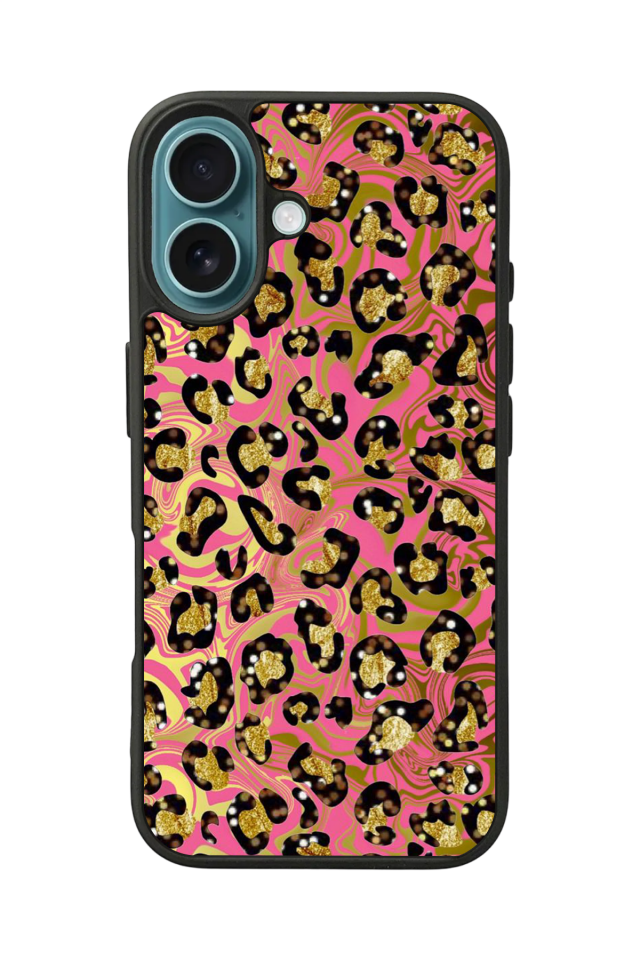 iPhone 16 Plus Uyumlu Hologram Leopar Tasarımlı Glossy Premium Kılıf